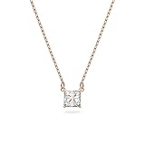 Swarovski Collar Attract para Mujer, Cristal Blanco de Talla Cuadrada, con Baño Tono Oro Rosa Colección Attract de Swarovski