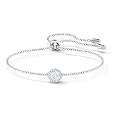 Swarovski Pulsera Angelic, Talla Redonda, Blanco, Baño de Rodio