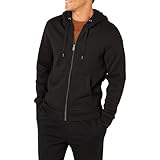 Amazon Essentials Sudadera de Forro Polar con Capucha y Cierre de Cremallera Completo (Disponible en Tallas Grandes y Largos Especiales) Hombre, Negro, M