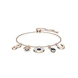 Swarovski Pulsera Colección Swa Symbol para Mujer, Con Baño Tono Oro Rosa, Colgantes, Cristal Blanco de Pavés