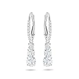 Swarovski Pendientes de Aro Attract Trilogy con Brillantes Cristales Transparentes en un Baño de Rodio, Colección Attract Trilogy