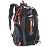 OcioDual Mochila Impermeable 30 Litros Negra GF80764 Multiples Bolsillos de Senderismo Acampada Montaña para Hombres Mujeres