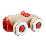 Chicco Car Eco+, Coche de Juguete para Bebés y Niños, Sin Pintura, Plástico Reciclado y Bioplástico, Diseño Vintage, Desarrolla la Coordinación Ócular-Manual, Juguetes para Niños de 1 a 3 Años, Rojo