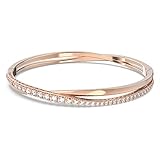Swarovski Brazalete Twist para Mujer, Con Baño Tono Oro Rosa, Cristales Blancos, Colección Swarovski Twist
