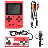 Tiardey Consola de Juegos portátil Consola Retro portátil con 400 Juegos clásicos Soporte de Pantalla a Color de 3 Pulgadas para Juegos de Dos Jugadores (Rojo)