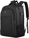 MATEIN Mochila Portatil Mochila Hombre Impermeable Mochila Ordenador Portatil 15.6 Pulgadas Mochila Portatil con Puerto USB Mochila Antirrobo del Negocio Trabajo Diario Viaje Escolares - Negro
