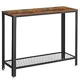 VASAGLE Vintage Mesa de Consola, Mesa de Entrada, Mesa Auxiliar para Salón, Dormitorio, Montaje fácil, Rústica LNT80X