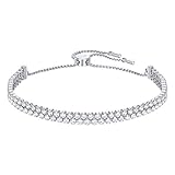 Swarovski Pulsera Subtle para Mujer, Con Baño de Rodio, Cristales Blancos, Colección Swarovski Subtle