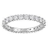 Swarovski Anillo Vittore XL, Blanco, Baño de rodio