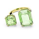 Swarovski Anillo Millenia para Mujer, Cristales Talla Octágono, Baño en Tono Oro, Verde, Talla 55, de la Colección Millenia de Swarovski