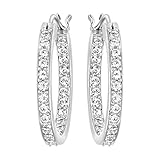 Swarovski Pendientes Sommerset, blanco, Baño de Rodio