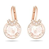 Swarovski Pendientes Bella V, Talla redonda, Tono dorado, Baño tono oro rosa