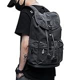 SZLX Mochila vintage de lona para hombres y mujeres, mochila casual para laptop, mochila escolar, mochila universitaria, multiusos, viajes, senderismo, mochila vegana