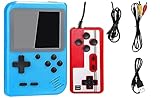 Consola Retro portatil para niños y Adultos con Pantalla de 3' y conexion a TV, bateria Recargable, para 1 o 2 Jugadores, Game Boy, 400 Juegos incluidos (Celeste)