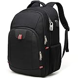 Mochila Antirrobo Impermeable, Mochila Portátil Hombre 17.3 Pulgadas Puerto USB Impermeable Trabajo Ordenador Viaje Negocio Multifuncional Daypacks Negro