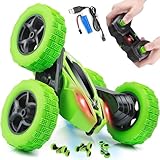 Coche teledirigido, coche de acrobacias RC recargable, 2,4 GHz, 4 WD 7 km/h, coche RC para juguetes infantiles, 360 ° de doble cara, juguete de coche RC regalos para niños y niñas de 3 a 12 años