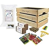 PLANTAWA Kit de Cultivo, Huerto Urbano para Plantar en Casa, Kit de Cultivo Completo, cultiva Hortalizas Flores y Aromáticas, Fabricado en España, Ecológico, Regalar Español
