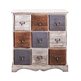 Rebecca Mobili Cajonera con 9 cajones, gabinete Blanco, Madera, Shabby Chic, Dormitorio vestidor- Medidas: 63 x 60 x 23 cm (AxANxF) - Art. RE4077